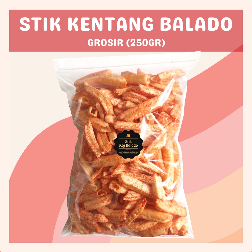 [DELISH SNACKS] Stik Kentang Balado (Grosir) 250gr / Snack Cemilan Camilan Asin Gurih Enak / Potato Stick