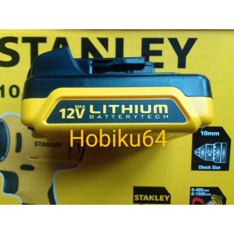 baterai bettery bor cordless dan impact driver stanley 10.8v dan 12v original