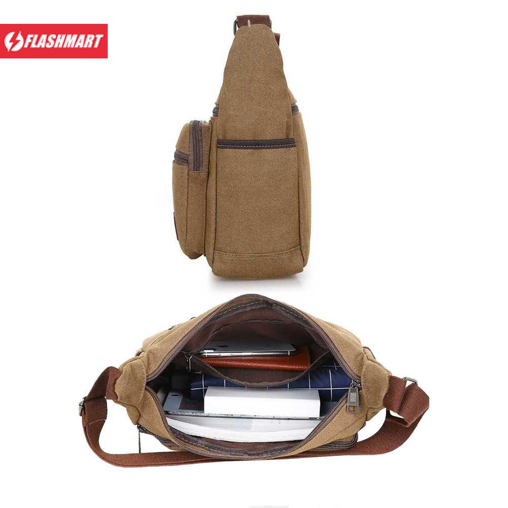 Flashmart Tas Selempang Pria Canvas Men Shoulder Bag - 0613