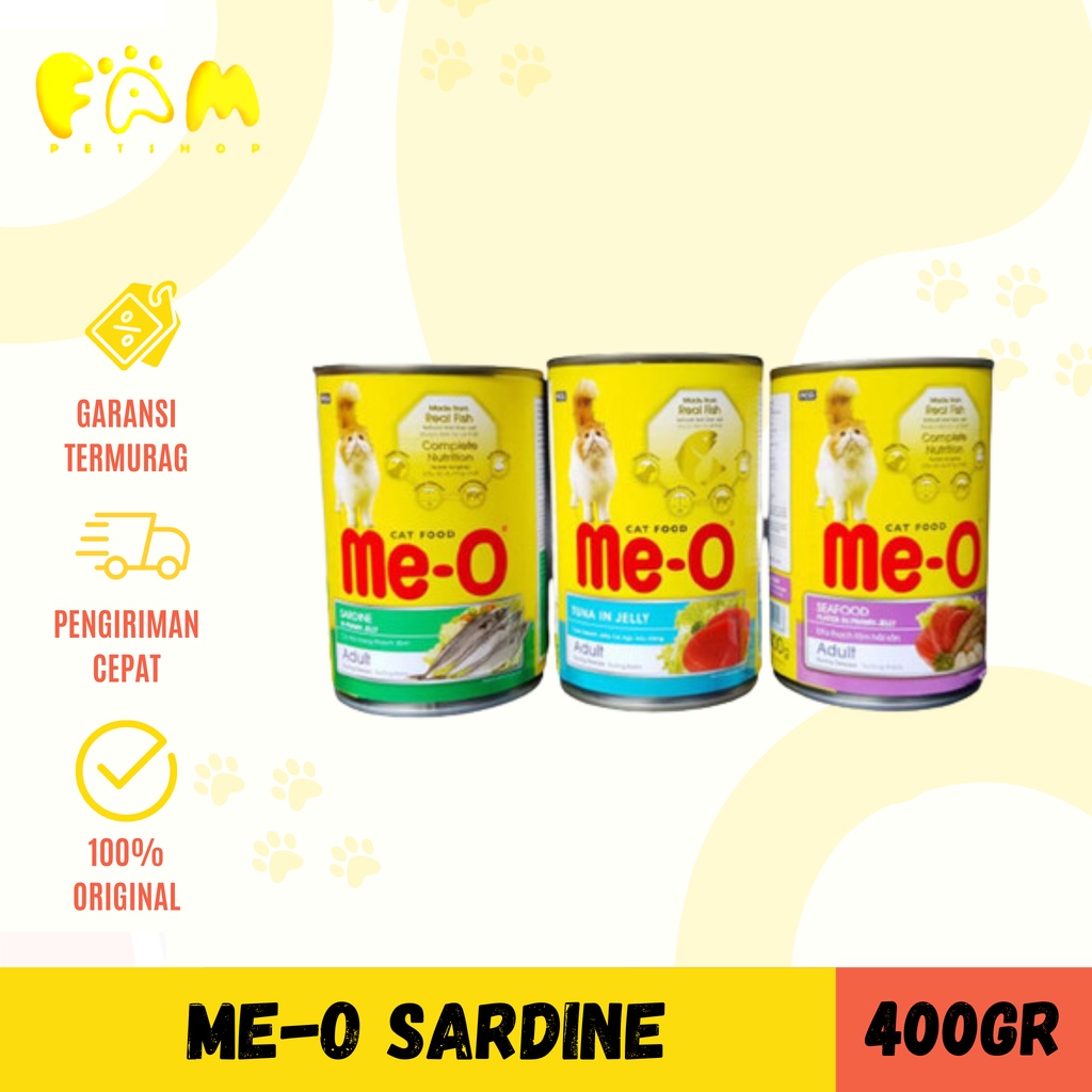 MAKANAN KUCING BASAH MEO KALENG 400GR - Meo Tuna Seafood Sardine