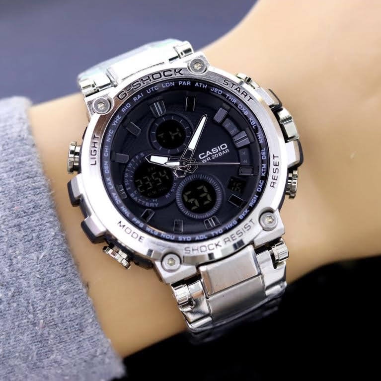 JAM TANGAN NEW CASIO EDIFICE REDBULL FULL BLACK HITAM RANTAI Dual Time
