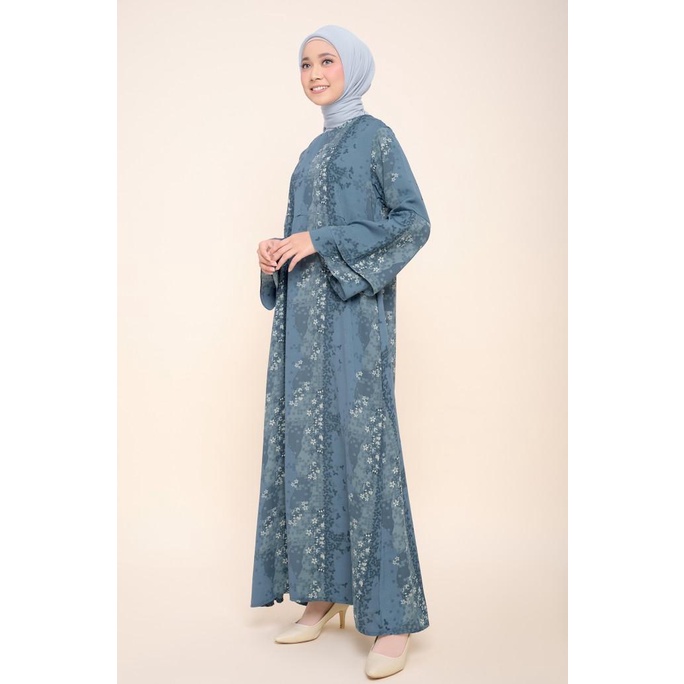ZM Zaskia Mecca - Yesha Navy Gamis - Romansa Khatulistiwa Bunga Simpur