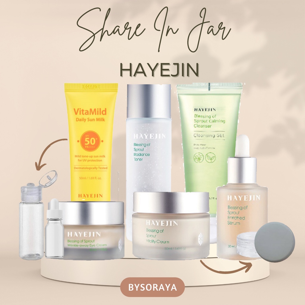 [SHARE IN JAR] HAYEJIN Serum Calming Cleanser Sun Milk SPF 50 Eye Cream Vitaly Cream Radiance Toner 100% ORIGINAL