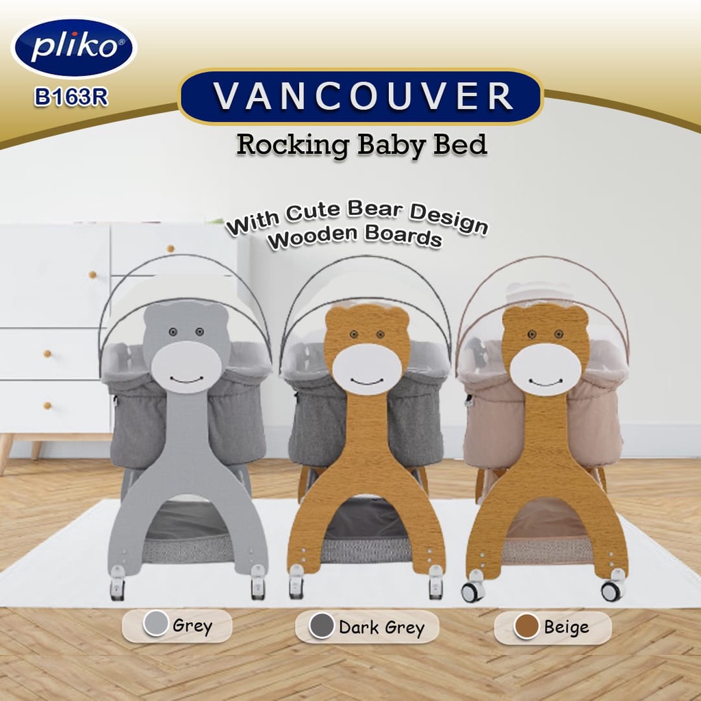 PLIKO Baby Box Bayi Pliko B 163 R Vancouver Rocking Baby Bed Music Light Ayunan Bassinet Ranjang tem