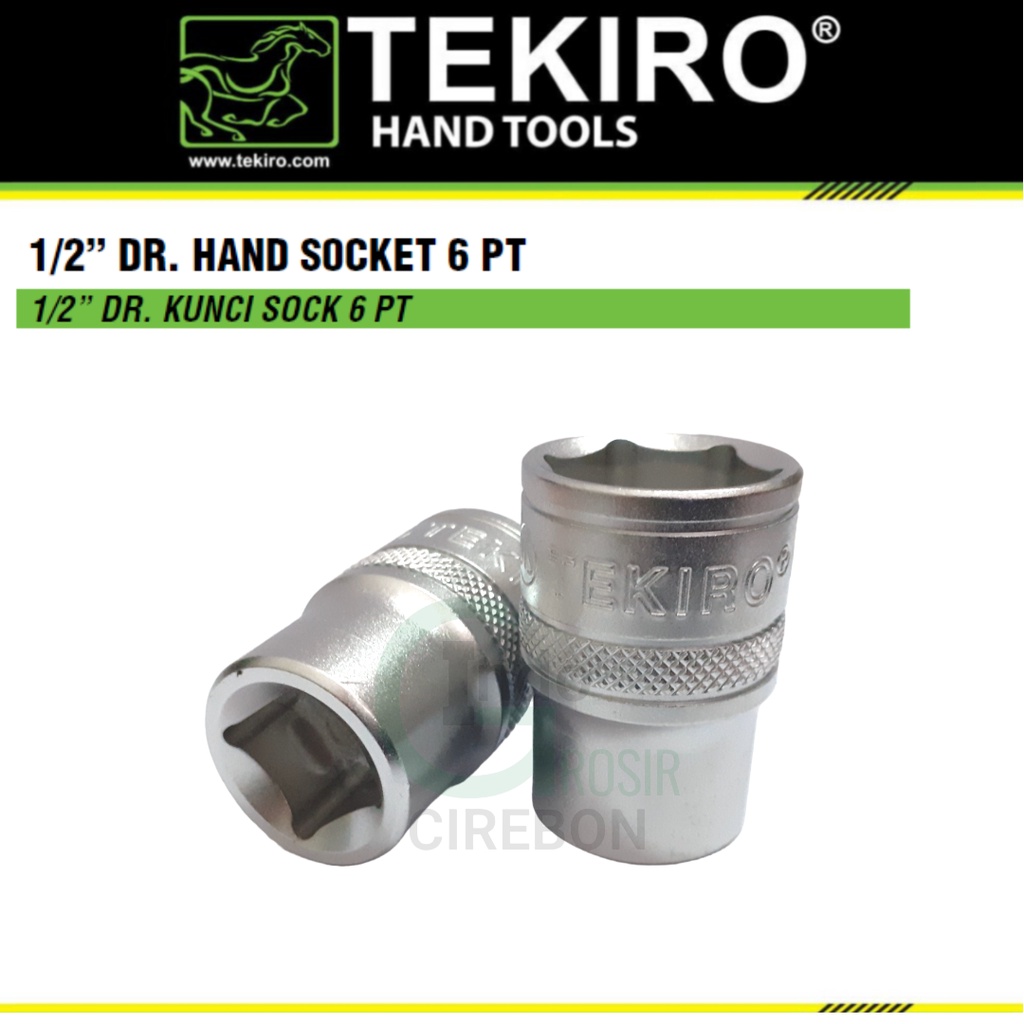 Tekiro Mata Sock 1/2&quot; 6 PT Ukuran 8 10 12 14 17 19 21 22 24 MM Kunci Sok Hand Socket 1/2 Inch 6PT Pendek Murah