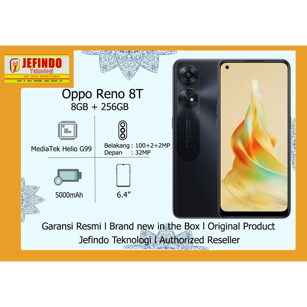 Oppo Reno 8T 8/256 Garansi Resmi Nasional