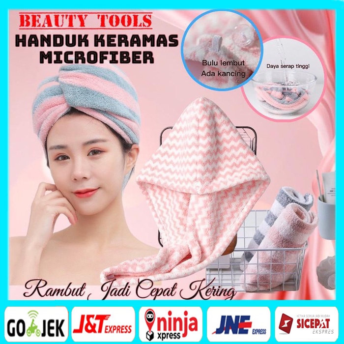 Handuk Keramas Kepala Cepat akering Bahan Microfiber/Handuk Turban /Magic towel/ Head Towel