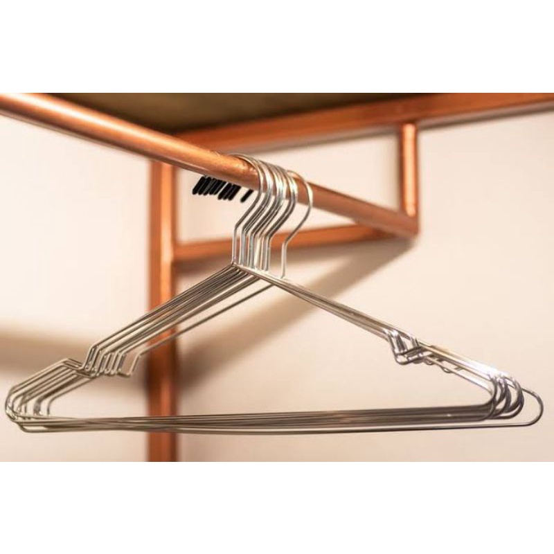 hanger baju kawat stainless steel / hanger baju isi 10 pcs / hanger baju kawat stainless steel