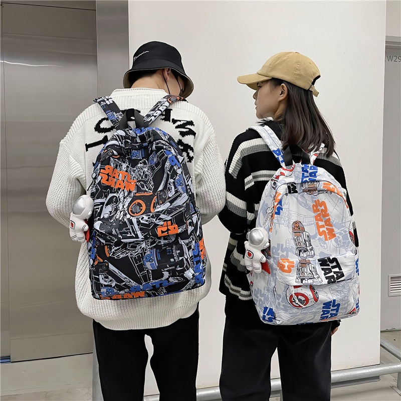 Mainland Tas Ransel Pria Wanita Motif Character Star Wars Backpack Sekolah Anti Air Unisex Outdoor TR610