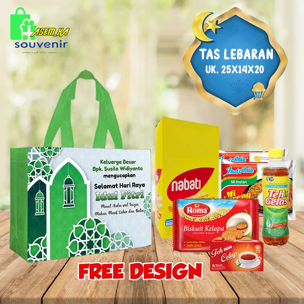 

GOODIE BAG / TAS CUSTOM IDUL FITRI - BAHAN TEBAL 75 GSM UK25 X 14 X 20cm (PxLxT)