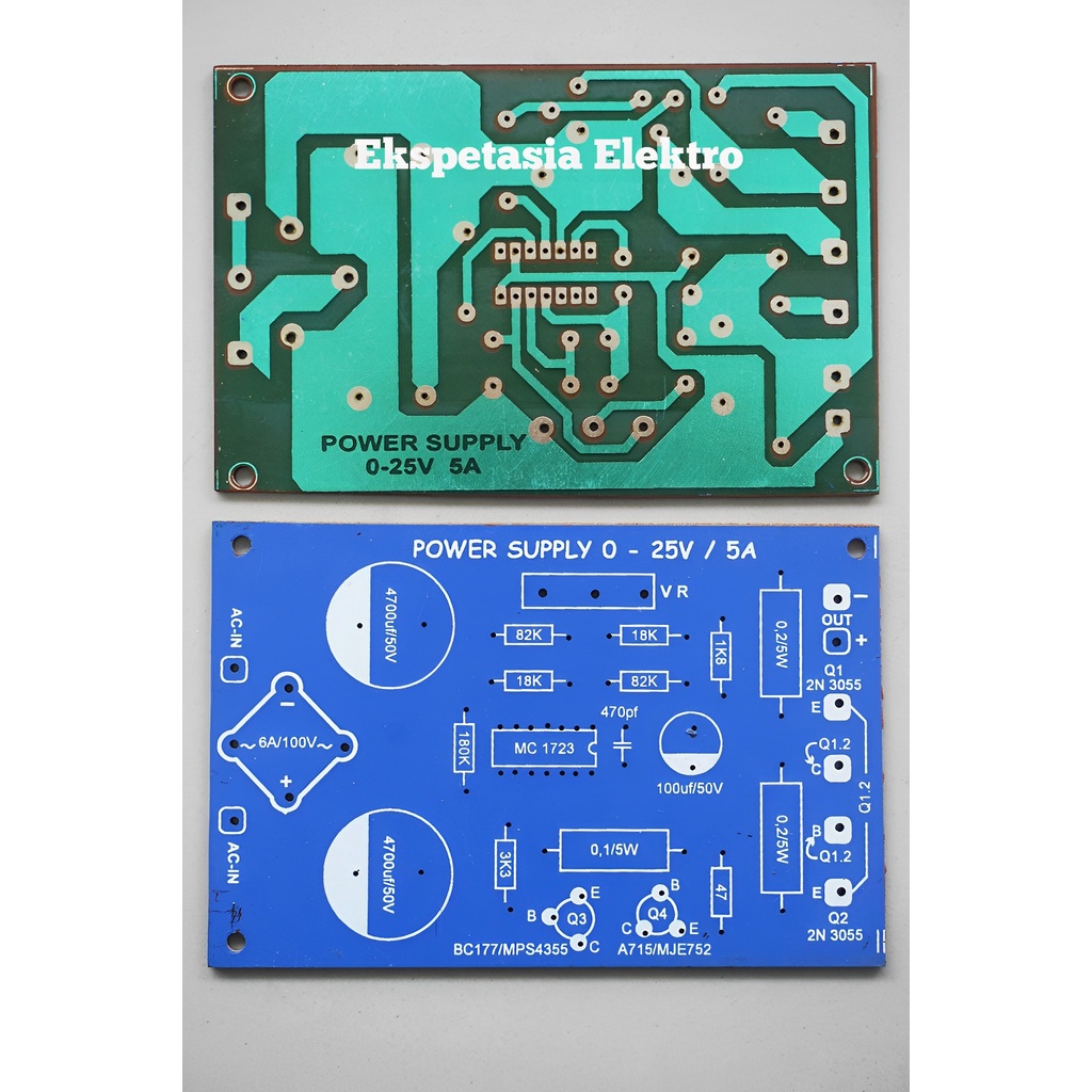 PCB POWER SUPPLY 0-25V 5A