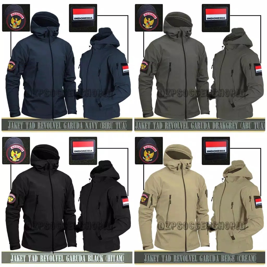 TAD Jaket Bravo Bahan Taslan Import Jacket Gunung Tad Waterproof - Jaket Garuda / Jaket Outdoor / Free logo Garuda + Bendera indonesia