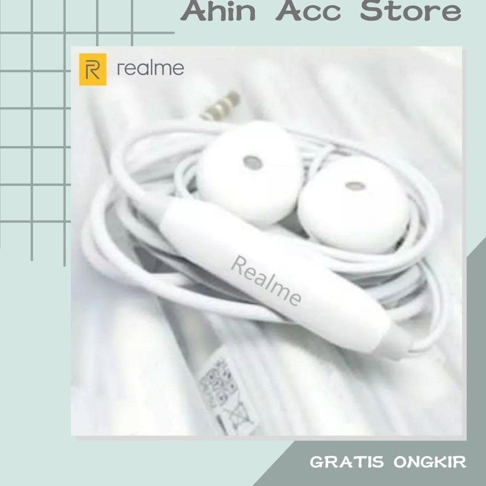 ➢ Headset Realme Original 100% RealMe C1 C2 C3 C11 C12 C15 C17 Earphone Stereo Portable Ear Audio Ba