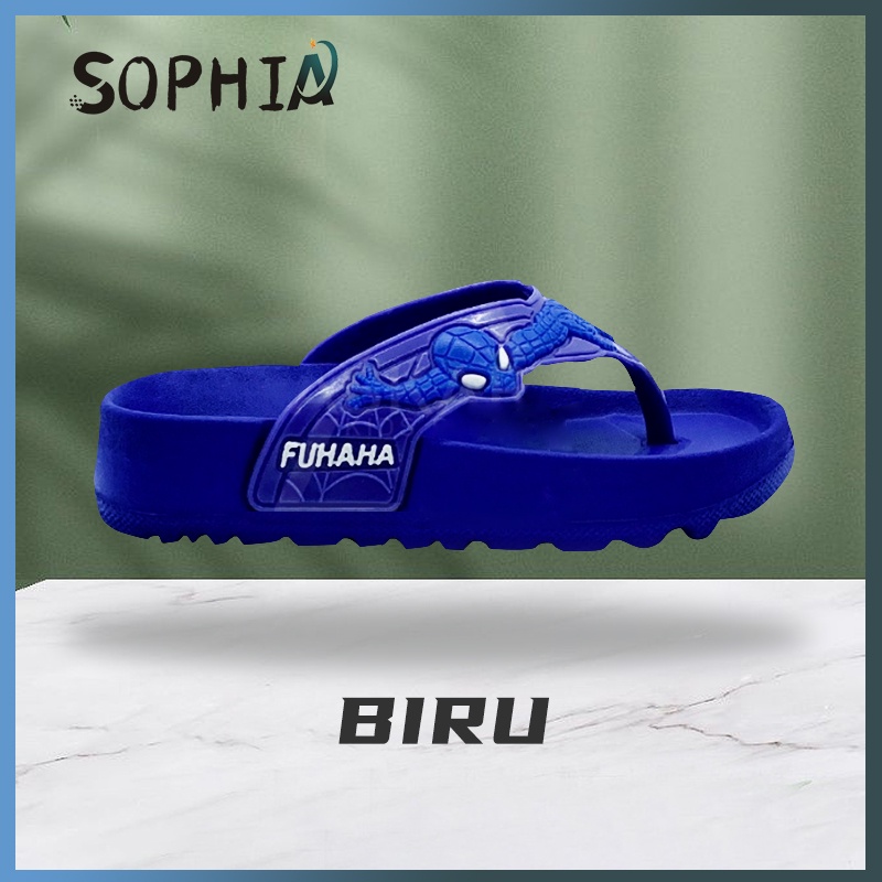 Sandal Superhero Sandal Jepit Anak Spider-Man Warna Solid Sandal Jepit Anak Laki-laki Karakter 2 - 9 tahun