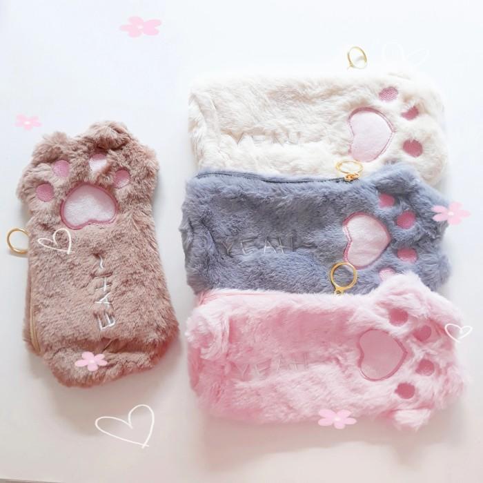 

Terlaris Cat Paw Plush Pencil Case / Kotak Tempat Pensil Bulu Kucing Lucu