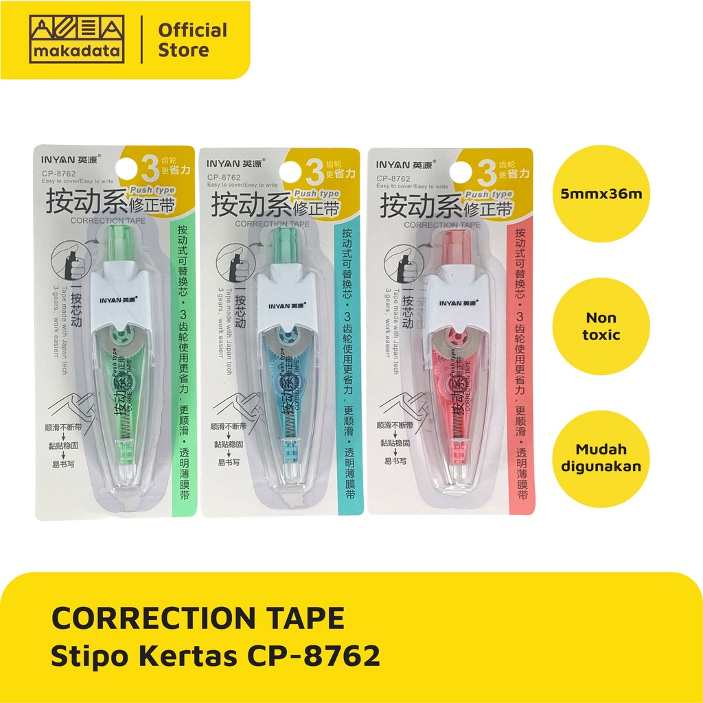 

STIPO KERTAS / TIP-EX / CORRECTION TAPE CP-8762 (1 PCS) MURAH