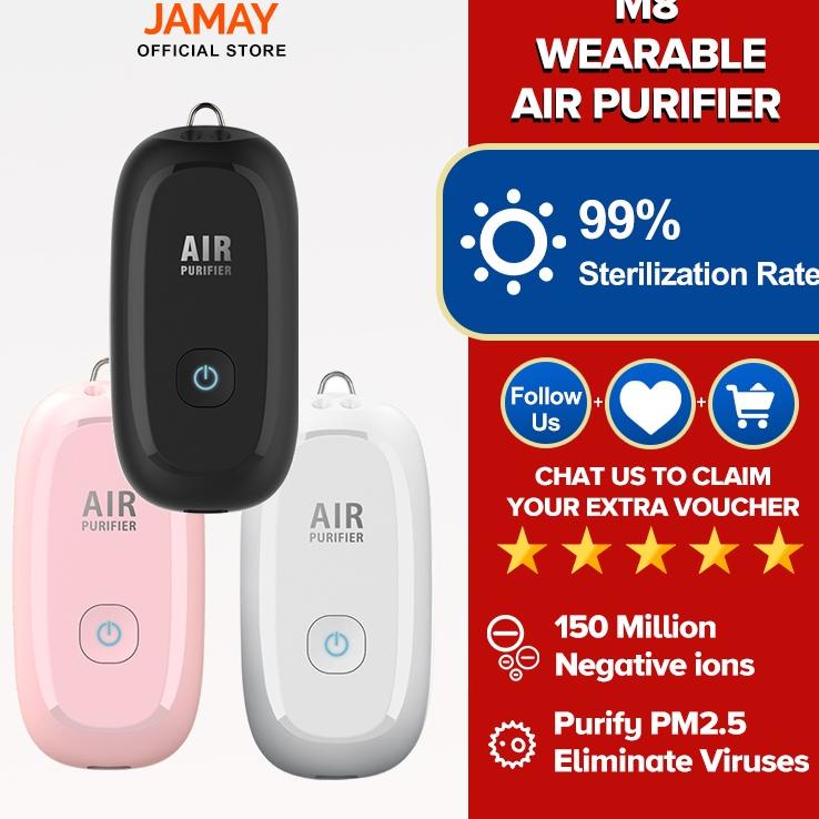 ℗ JAMAY M8 Air Purifier Personal Ionizer Portable Purifier Kalung Necklace Ion Negatif ♚