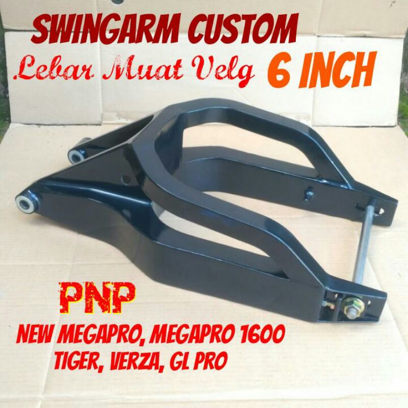 Swingarm Arm Custom Lebar Tiger Megapro Verza GL Pro Muat Velg 6 inch in
