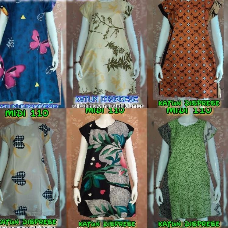 STOCK TERBATAS V80 grosir daster midi solo termurah polymicro || katun dispers anti nerawang anti lu