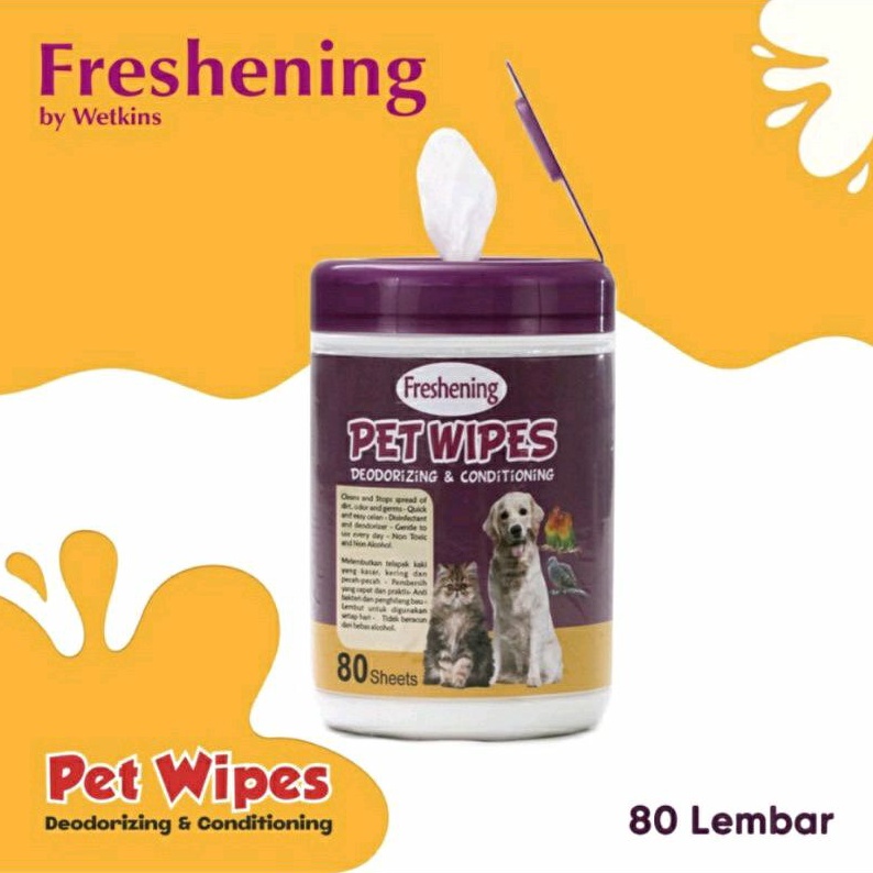 WETKINS PET WIPES 80sheet / WET WIPES / TISU BASAH HEWAN PELIHARAAN