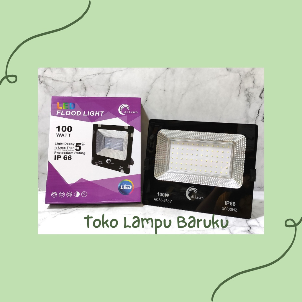 Lampu Sorot Flood Light LED Murah Allesco 100 Watt Putih