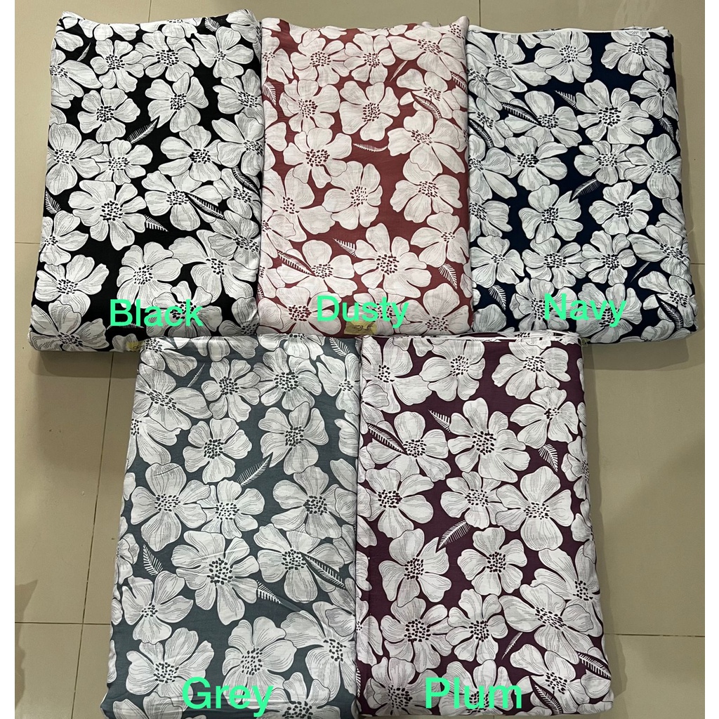 BISA COD // ECER KAIN METERAN // HARGA PER 0,5M // RAYON VISCOSE // MOTIF POLKADOT DAISY ZEBRA BUNGA