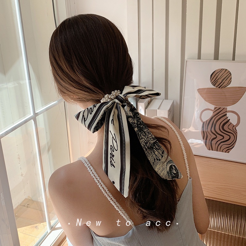 Syal Sutra Serba Cocok Yang Diikat Dengan Pita Rambut, Kotak Hadiah, Syal Sutra, Tas Yang Diikat Dengan Aksesoris Syal Sutra Hadiah Tangan Pita Rambut hair Accessories Scrunchie