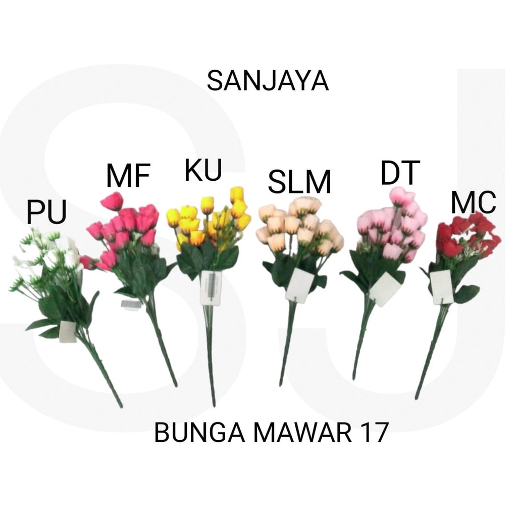 Bunga Mawar Latex Premium / Bunga Mawar Artificial / Bunga Mawar Palsu Plastik / Bunga Mawar 17