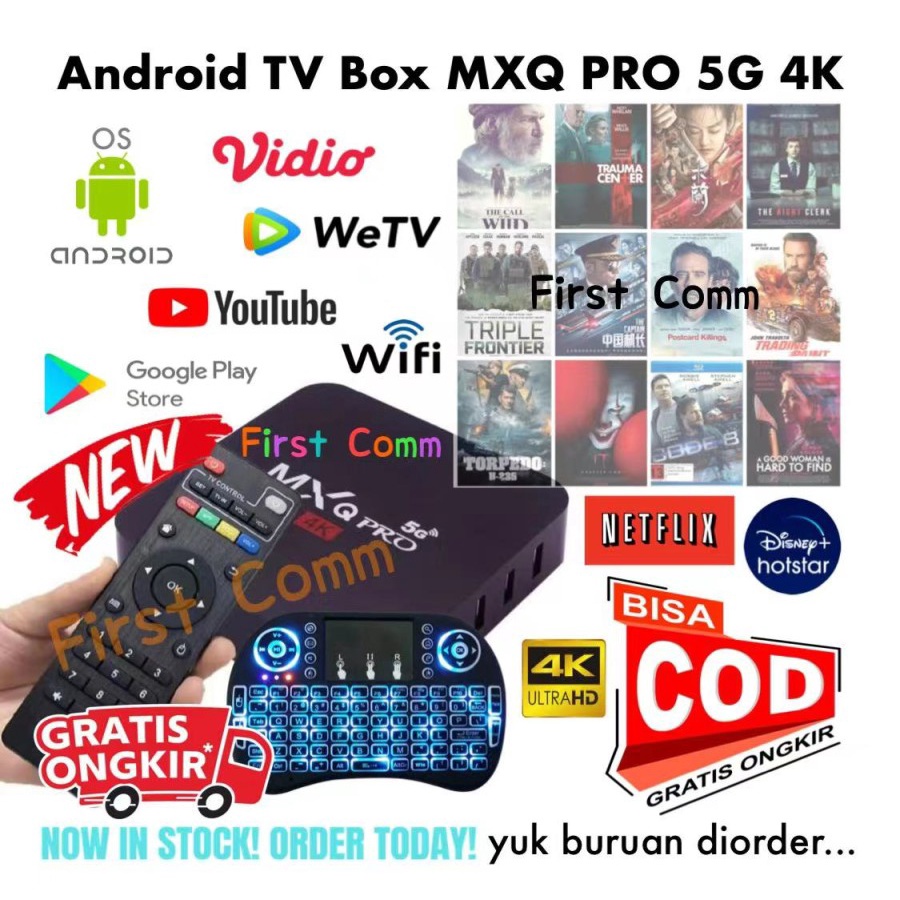 Android TV Box MXQ PRO 5G 4K Ultra HD Smart TV Box Media Player / STB Android TV MXQ PRO 5G / STB DIGITAL INTERNET MXQ PRO 5G