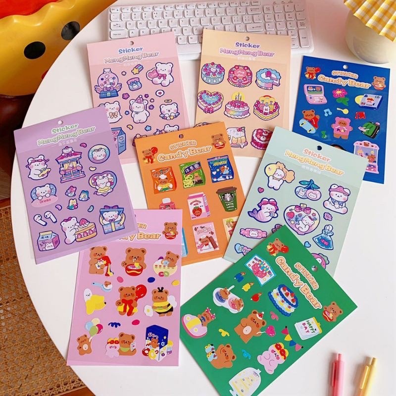 

Stiker Bear Sticker Dekorasi Korean Style Glitter Cute Lucu 036 Gwiyeo