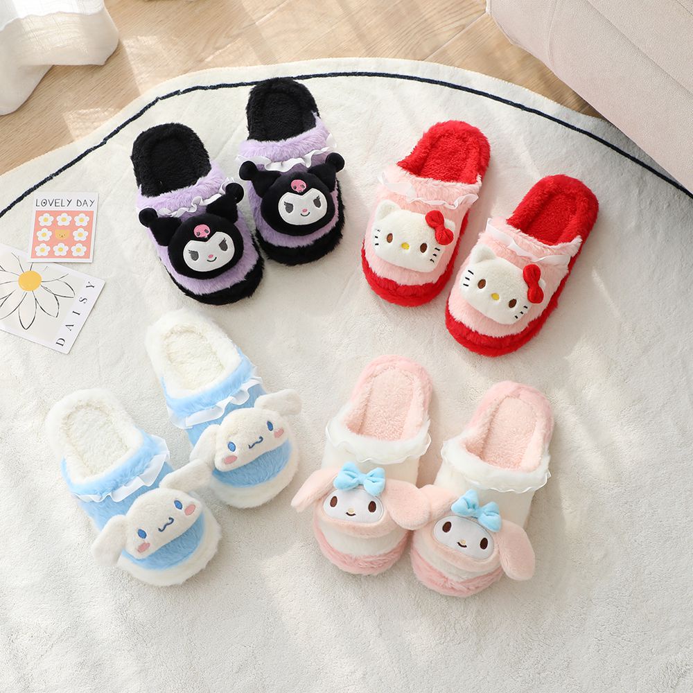 SANDAL RUMAH CINNAMOROLL MELODY KUROMI RENDA PUTIH SEPATU KAMAR