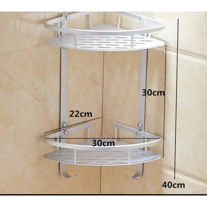 Rak sudut stainless segitiga kamar mandi