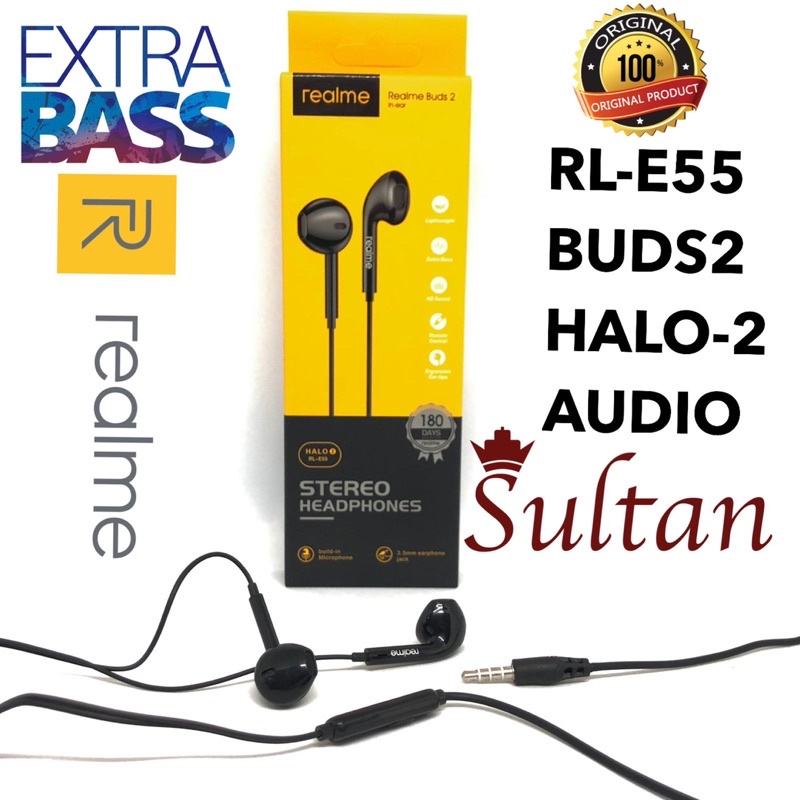 HANDSFREE REALME RL-E55 BUDS 2 HALO-2 EARPHONE REALME BY SMOLL