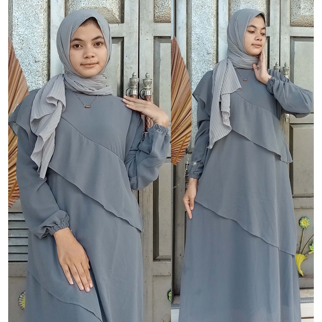 Gamis Ceruty Susun Abu Basah