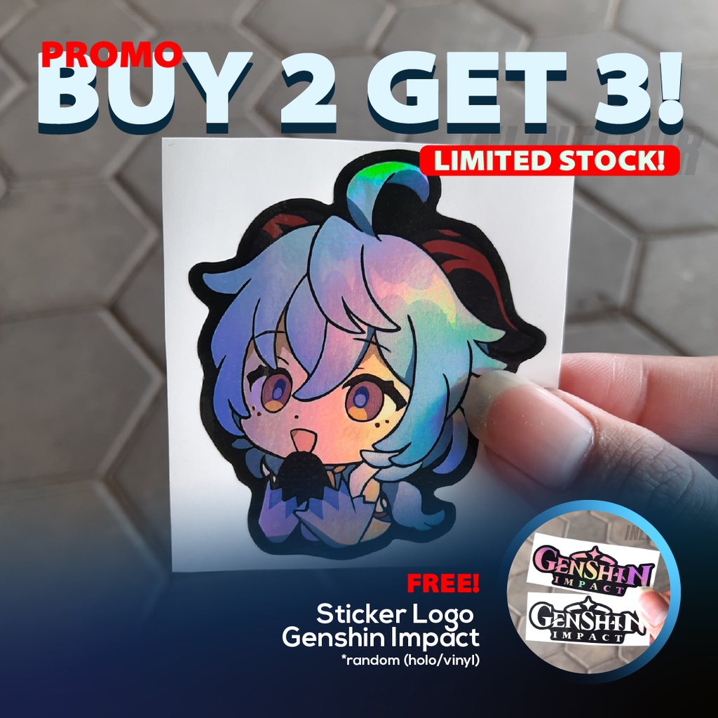 

Stiker Hologram Sticker Genshin Impact - Ganyu - Anime Wibu Jepang Untuk Case Hp Koper Laptop Helm Imut Lucu