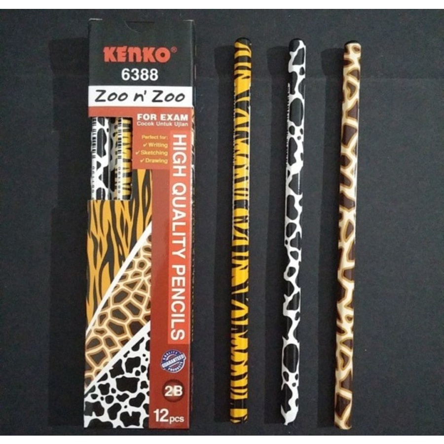 Pensil Tulis Tebal 2B Zoo RANDOM Perlengkapan SD TK Anak Imut Lucu Gambar Tanpa Merk Kereng Cewek Cowok Kids School Peralatan Tulis Stationery Kertas Berkualitas Sekolah Menulis Motif Alat Karakter Laki Perempuan Girl Boy Murah Termurah Grosir Prakarya