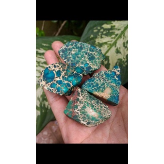 Cincin Batu Akik ROUGH BONGKAHAN PIRUS / PYRUS PERSIA HIJAU & BIRU SERAT EMAS FS174