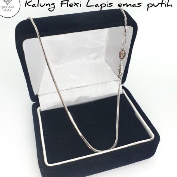 Kalung Silver 925 Asli / kalung perak asli 925 lapis Mas Putih / Kalung Perak Flexy HARGA BERSAHABAT