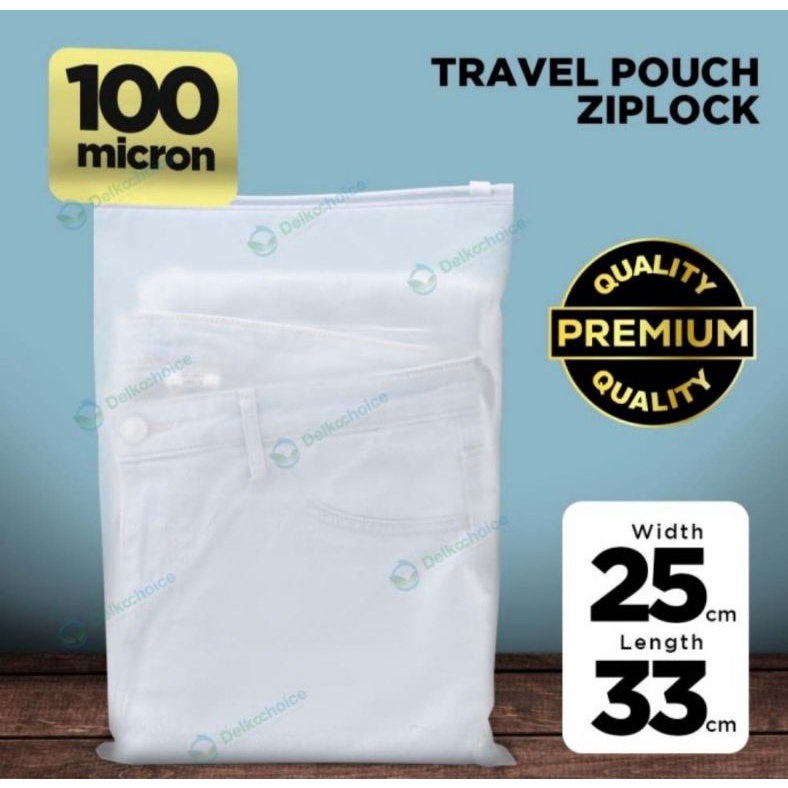 Travel Pouch 25x33 Premium100Mic Pouch Organizer Ziplock Matte
