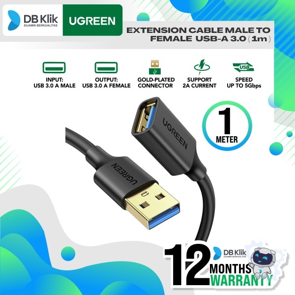 Kabel Male to Male UGREEN USB-A 3.0 1M (10370) - UGREEN Kabel USB 3.0