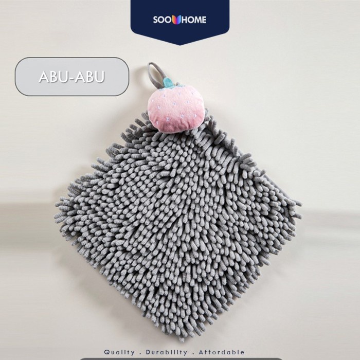 Handuk Kain Lap Tangan Gantung Dapur Serap Air Cendol Hand Towel Premium - Abu-abu(B0Q9) Handuk Mand