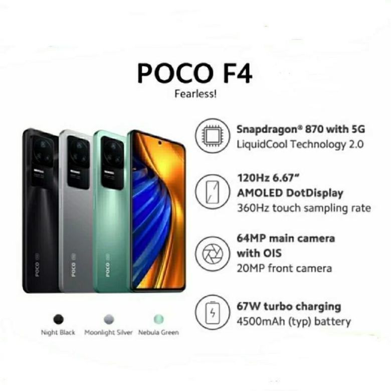 Xiaomi Poco F4 5G Ram 8GB / 256GB NFC Resmi 6GB 128GB