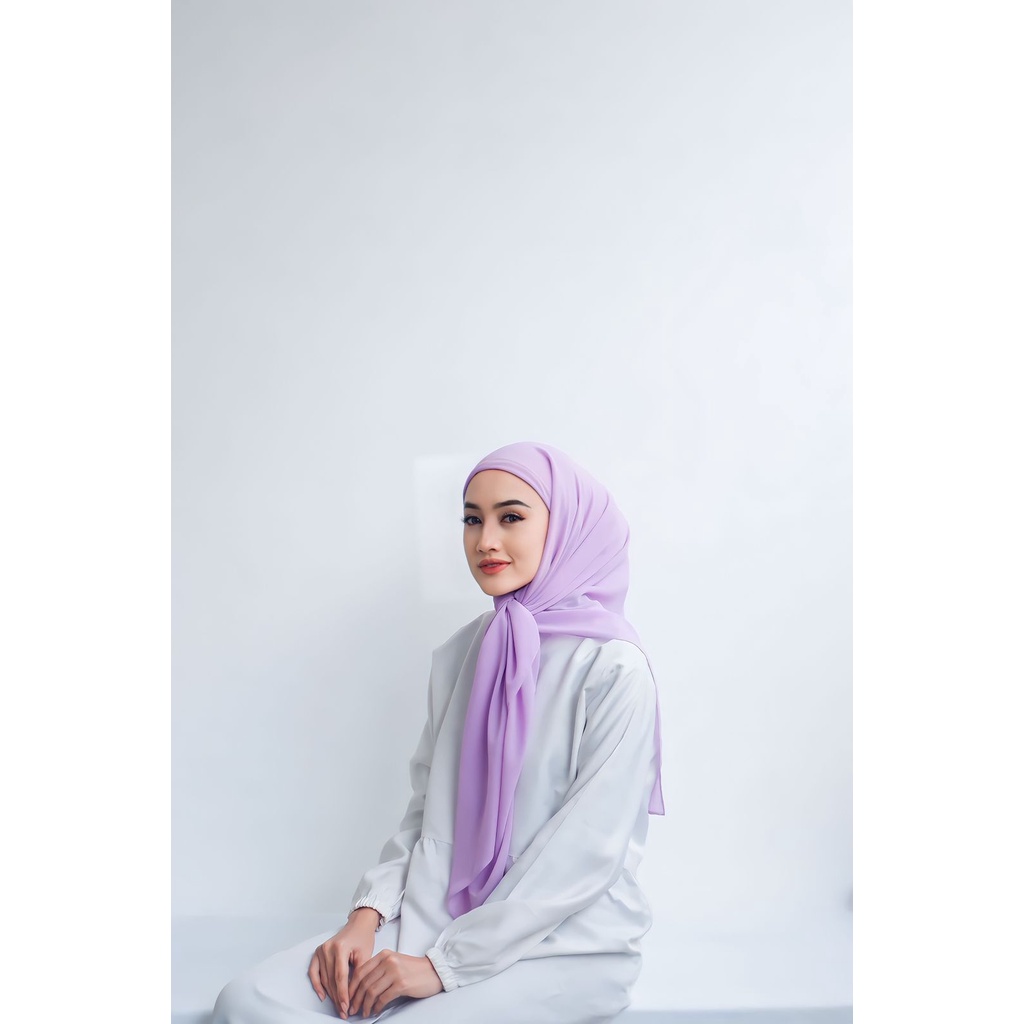 HIJAB JILBAB KERUDUNG SQUARE SEGI EMPAT INSTAN TURKI 2 LAYER-LILAC
