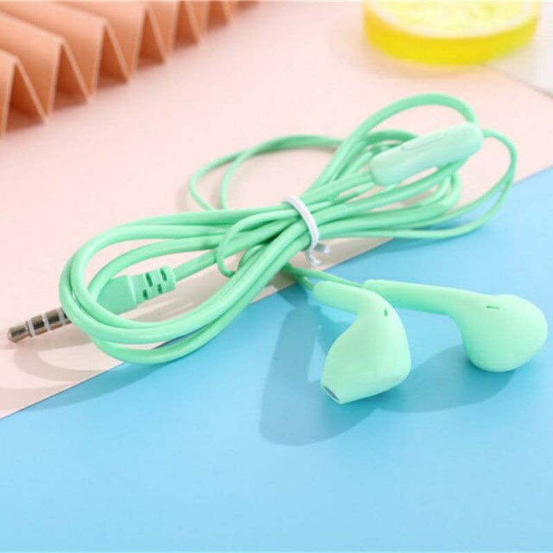 HEADSET MACARON U19 Hifi Stereo Extra Bass Handsfree Matte Colorfull Earphone Jack