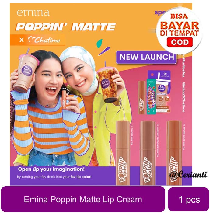 [LONG LASTING | BPOM] Emina Poppin Matte - Lip Cream_Cerianti