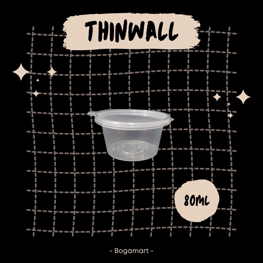 Thinwall DM Cup Sauce 80ml / food container / tempat sauce / tempat sambal / kemasan makanan