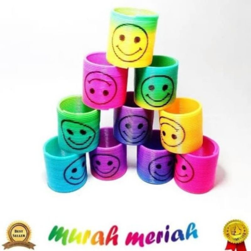 Mainan anak magic spring rainbow spiral/per per kecil isi 12PCS