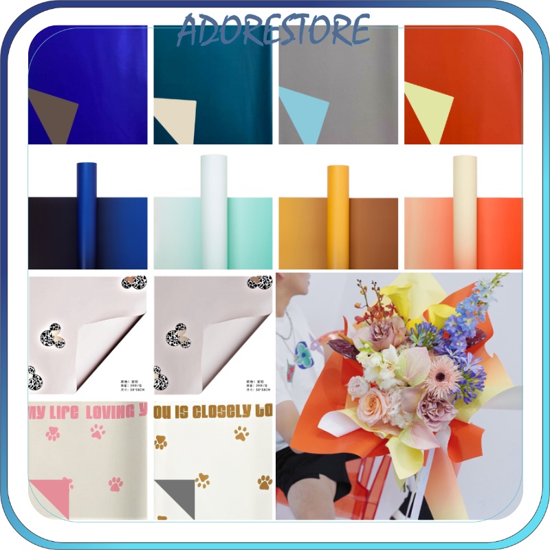 

Kertas Buket Bunga Gradient / Bergambar Flower Wrapping Cellophane Paper / Hiasan Bouquet KB6200
