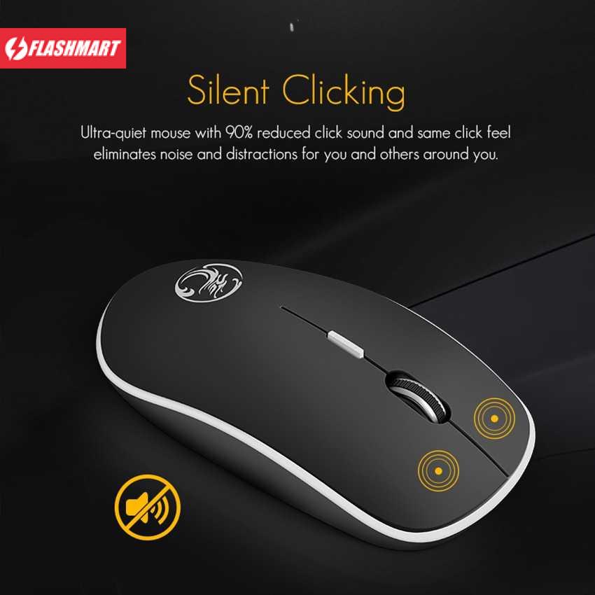 Flashmart Super Slim Silent Optical Wireless Mouse 2.4GHz 1600DPI - G-1600