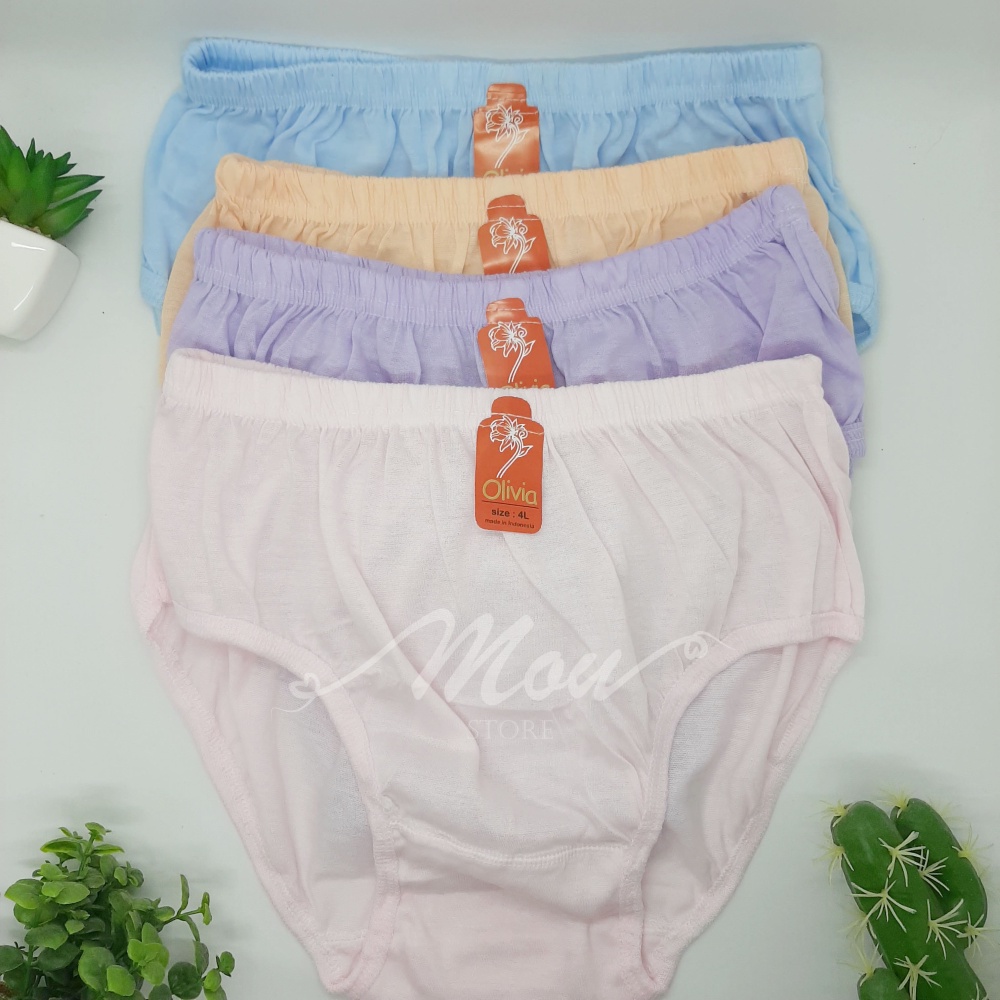 AISIRA - 6pcs Celana Dalam OLIVIA Jumbo Wanita Dewasa Polos Bahan Katun Adem Lembut & Nyaman DIpakai